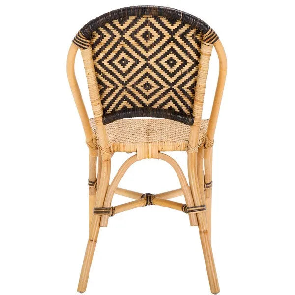 Callidora Rattan Dining Chair in Natural with Bold Black Pattern