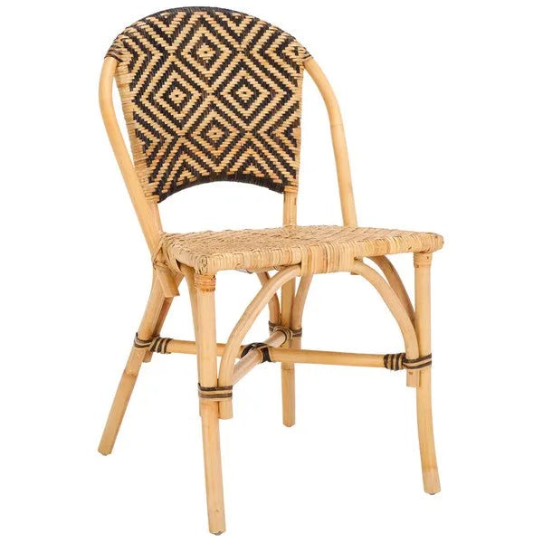 Callidora Rattan Dining Chair in Natural with Bold Black Pattern