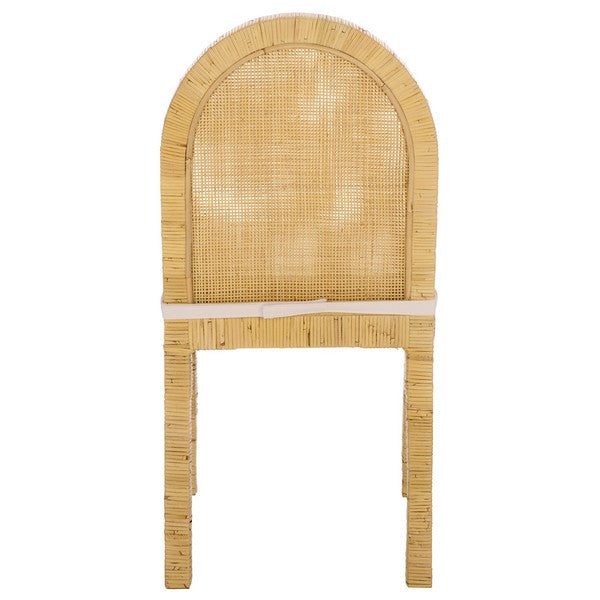 Tojo Cane Roundback Dining Chair in Natural and White (Set of 2)