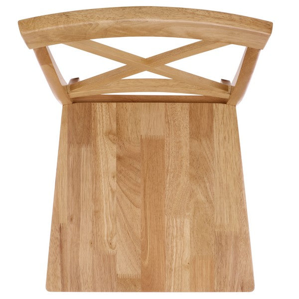Ksenia Wooden Side Chair in Light Oak with an X-back