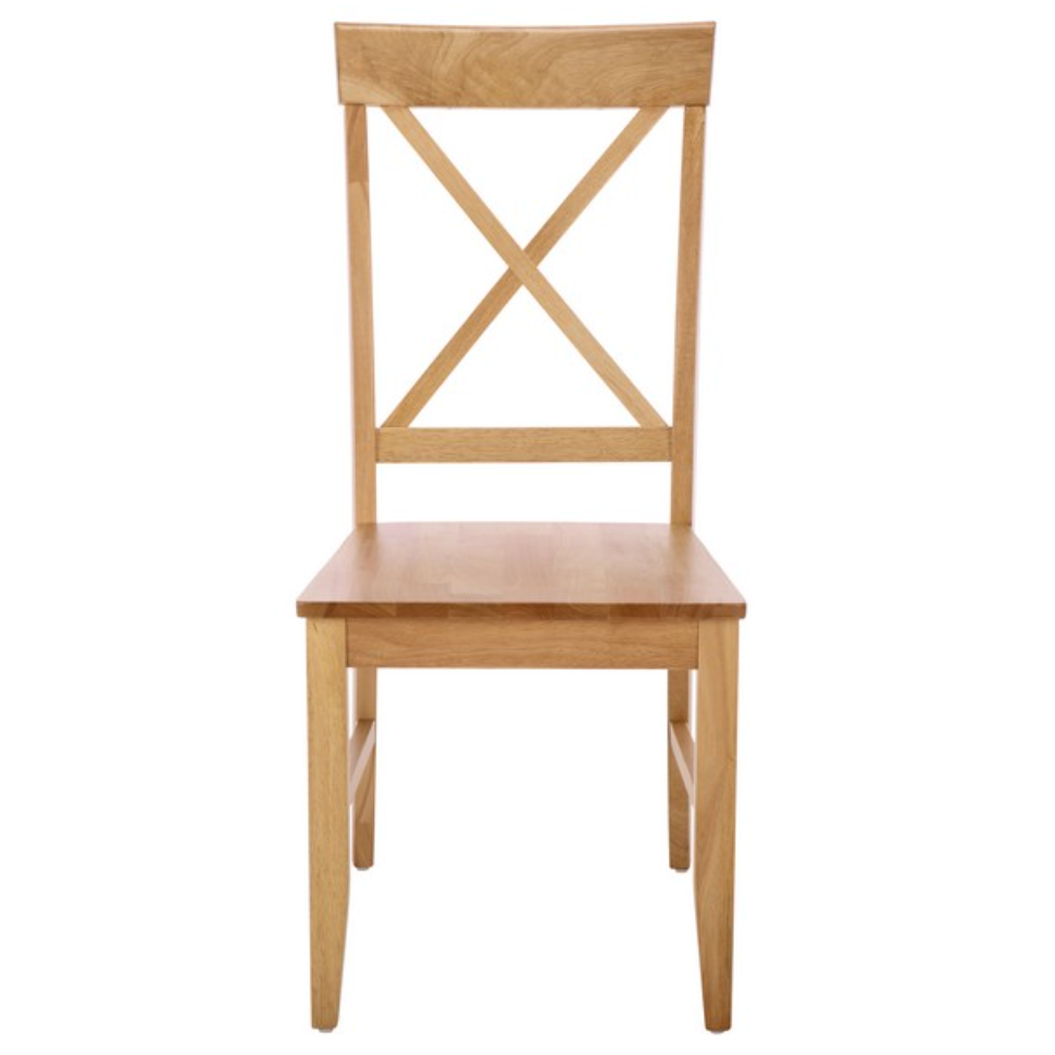 Ksenia Wooden Side Chair in Light Oak with an X-back