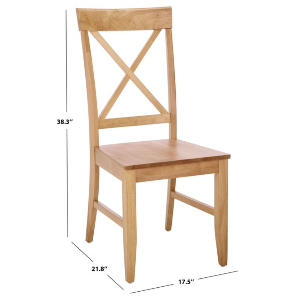 Ksenia Wooden Side Chair in Light Oak with an X-back