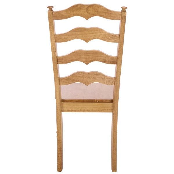 Rasia Wooden Side Chair in Light Oak with Ladder Back