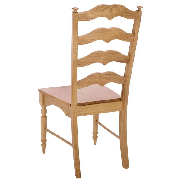 Rasia Wooden Side Chair in Light Oak with Ladder Back