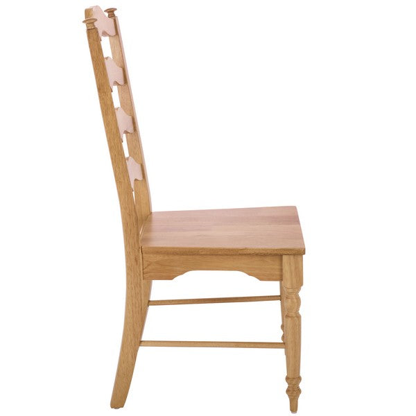 Rasia Wooden Side Chair in Light Oak with Ladder Back