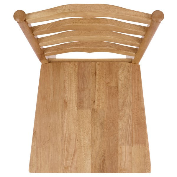 Rasia Wooden Side Chair in Light Oak with Ladder Back