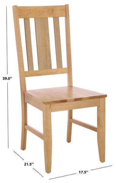 Roswitha Splat Back Dining Chair in Light Oak