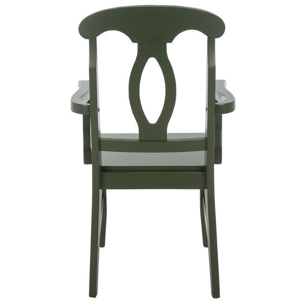 Hannelore Wooden Arm Chair in Dark Green