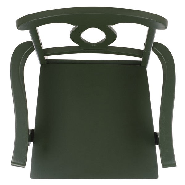 Hannelore Wooden Arm Chair in Dark Green