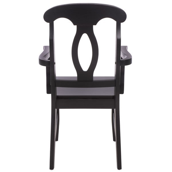 Hannelore Wooden Arm Chair in Black