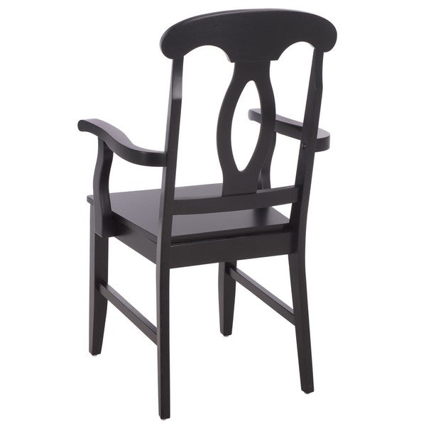 Hannelore Wooden Arm Chair in Black