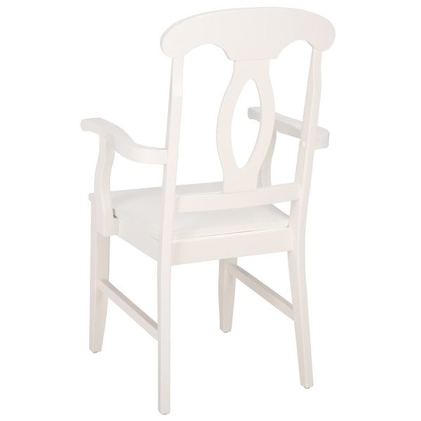 Hannelore Wooden Arm Chair in White