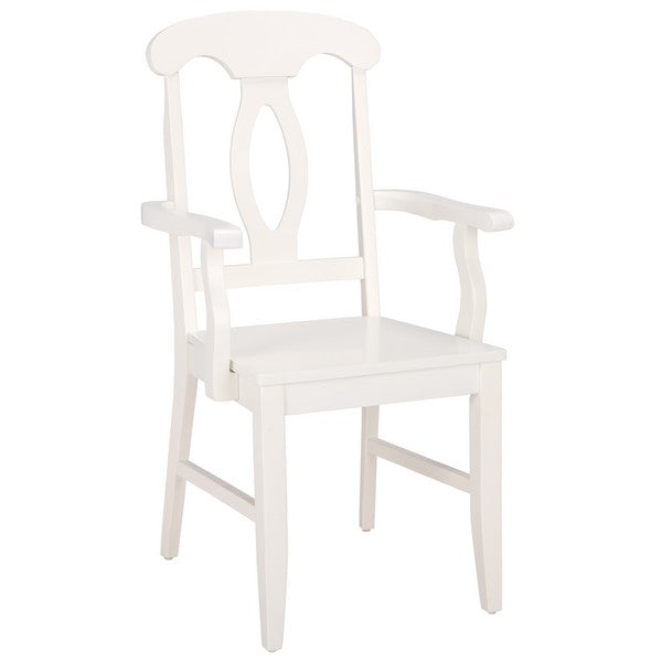 Hannelore Wooden Arm Chair in White