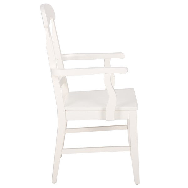 Hannelore Wooden Arm Chair in White