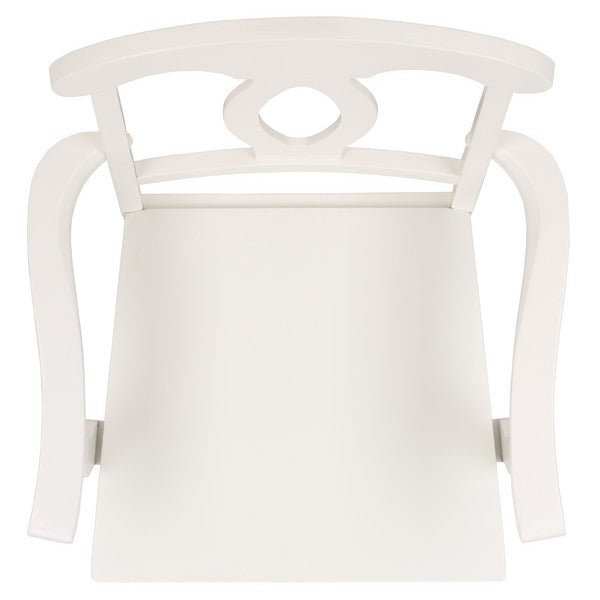 Hannelore Wooden Arm Chair in White