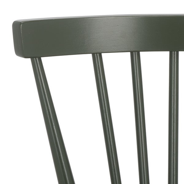 Winona Wood Spindle Back Dining Chair in Dusty Green (Set of 2)