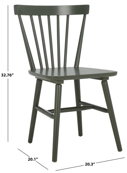 Winona Wood Spindle Back Dining Chair in Dusty Green (Set of 2)