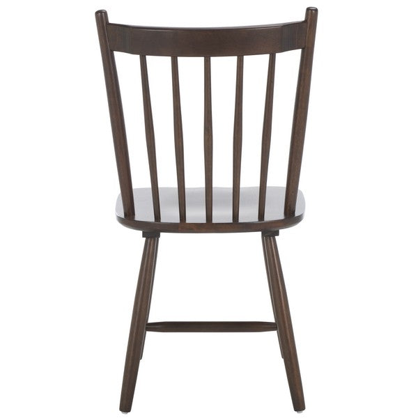 Andreas Wood Spindle Back Dining Chair in Dark Walnut (Set of 2)