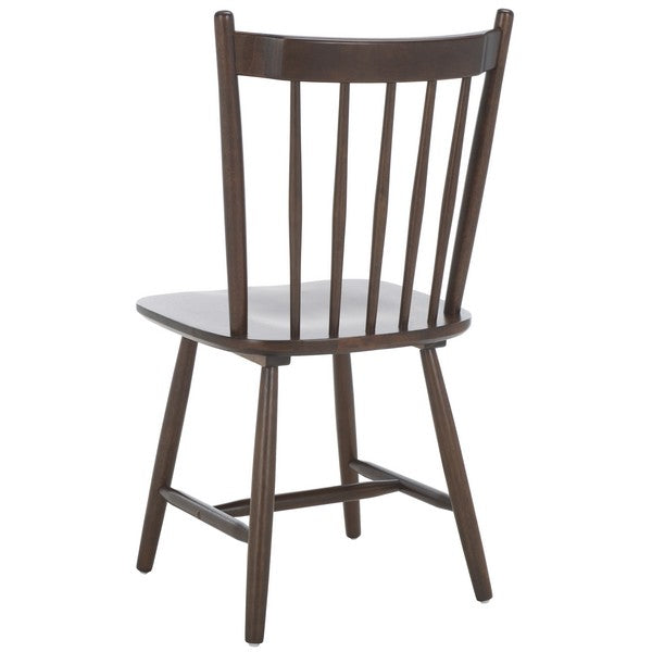 Andreas Wood Spindle Back Dining Chair in Dark Walnut (Set of 2)