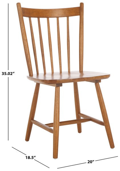 Andreas Wood Spindle Back Dining Chair in Honey (Set of 2)