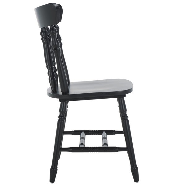 Coralyn Spindle Back Dining Chairs in Matte Black (Set of 2)