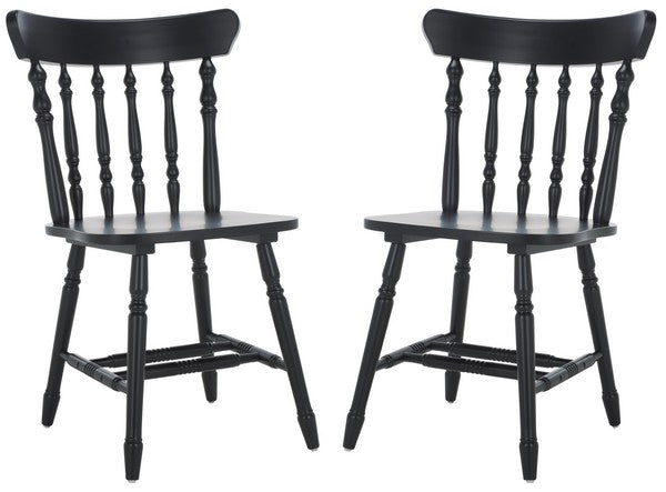 Coralyn Spindle Back Dining Chairs in Matte Black (Set of 2)