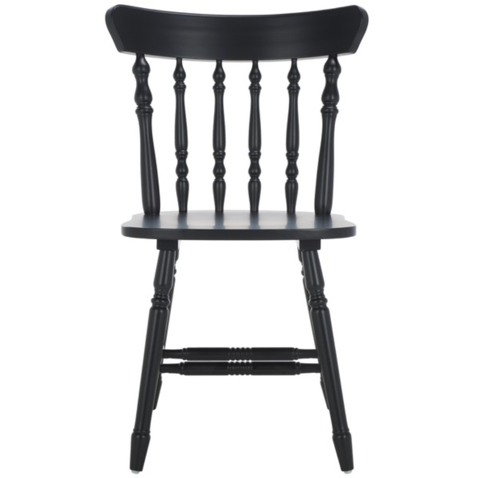Coralyn Spindle Back Dining Chairs in Matte Black (Set of 2)