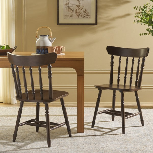 Coralyn Spindle Back Dining Chairs in Dark Walnut (Set of 2)