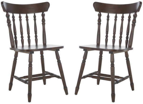 Coralyn Spindle Back Dining Chairs in Dark Walnut (Set of 2)