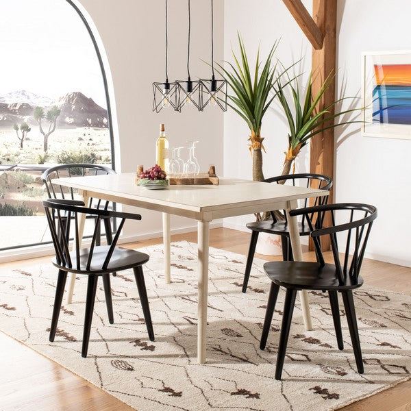 Mandalyn Wood Dining Chairs in Black (Set of 2)