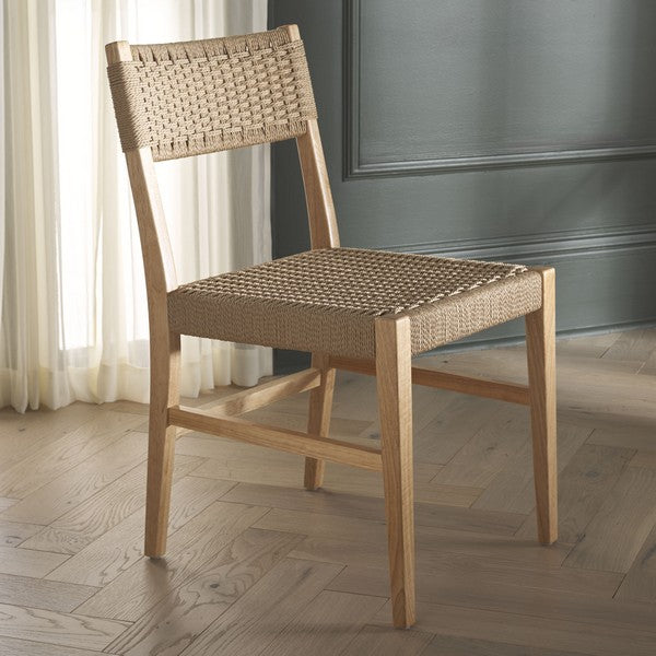 Dutton Wood Dining Chair in Natural with Woven Paper Cord Seat