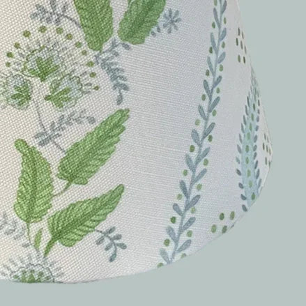 Blue and Green Floral Sconce Shade in Emma Stripe - The Mayfair Hall