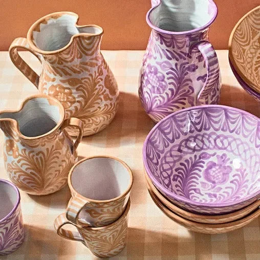 Large pitcher with hand painted designs - The Mayfair Hall