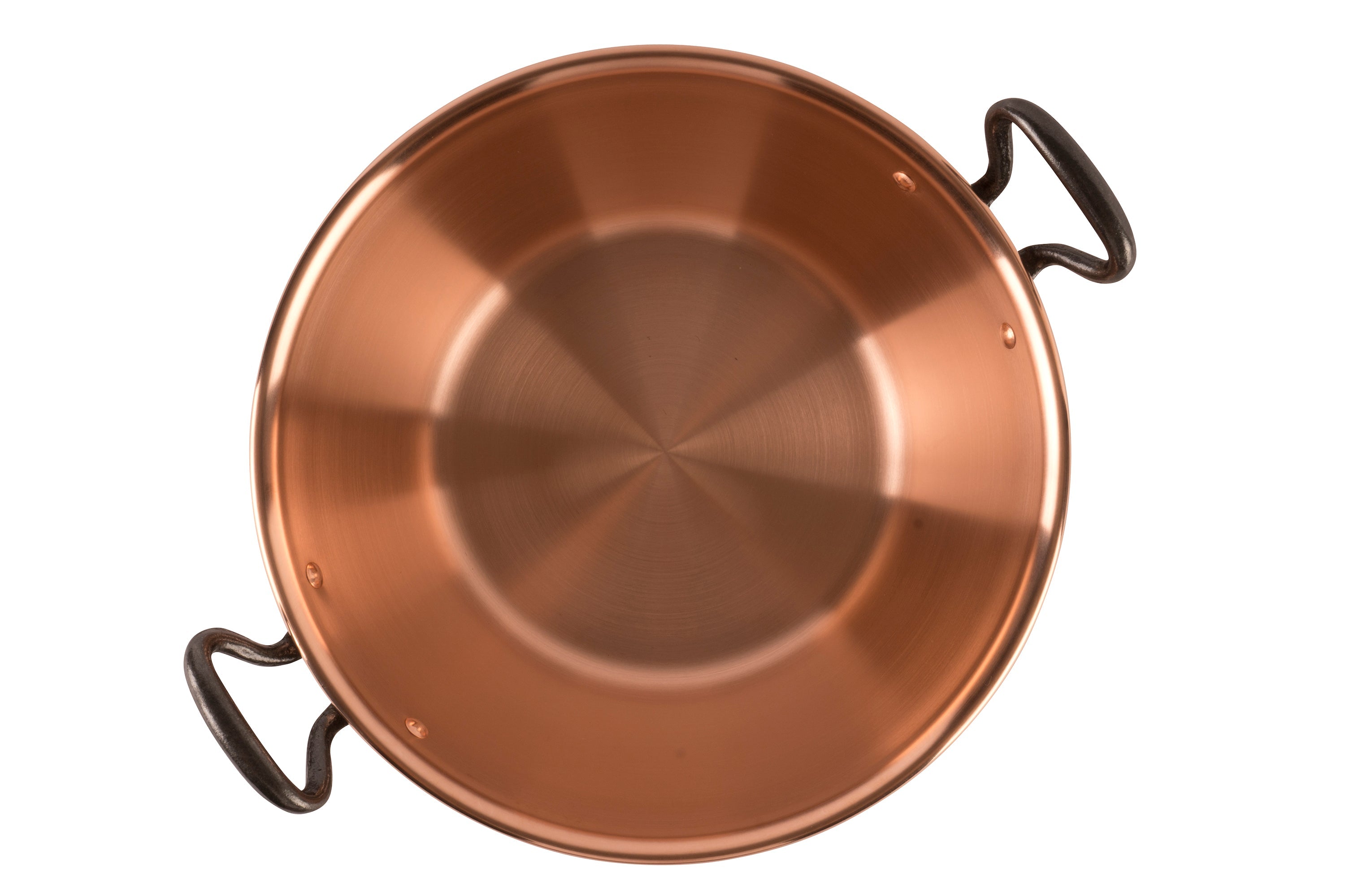 Copper jam pot with cast iron handles, 4.2 qt