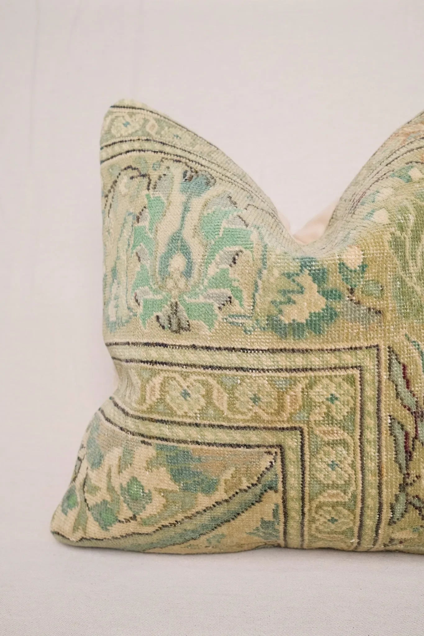 Sage Turkish Vintage Rug Pillow No.2 - The Mayfair Hall