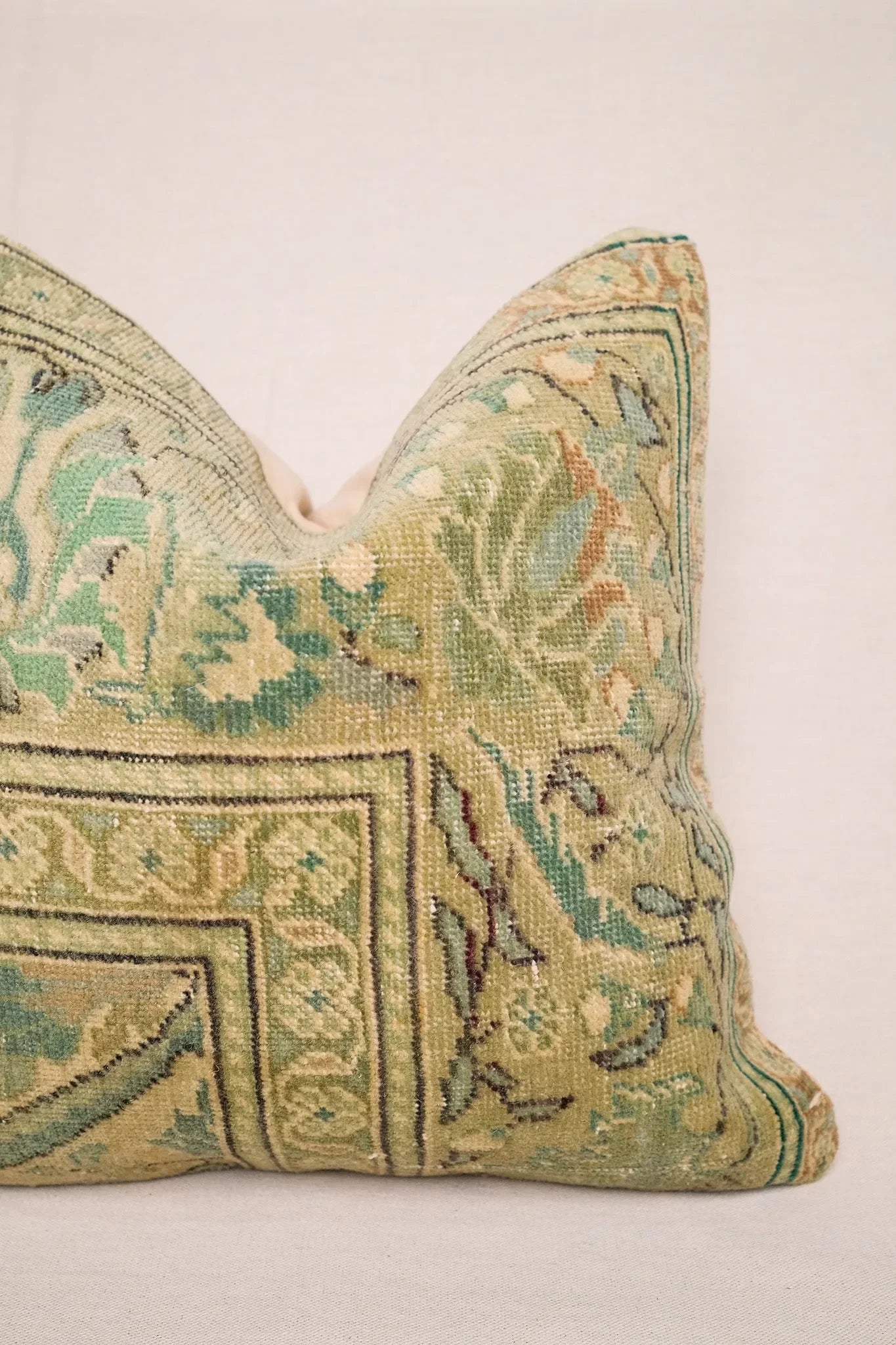 Sage Turkish Vintage Rug Pillow No.2 - The Mayfair Hall