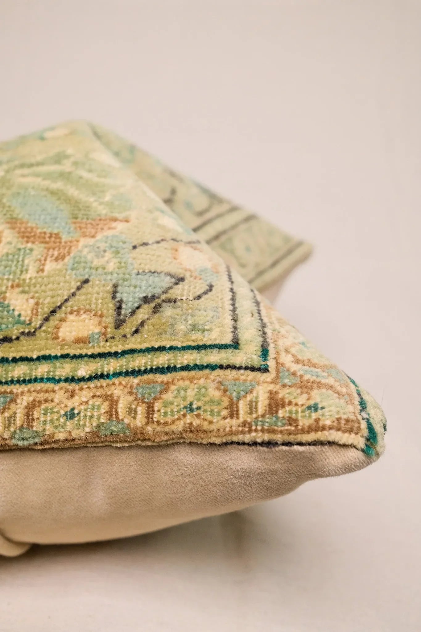Sage Turkish Vintage Rug Pillow No.2 - The Mayfair Hall