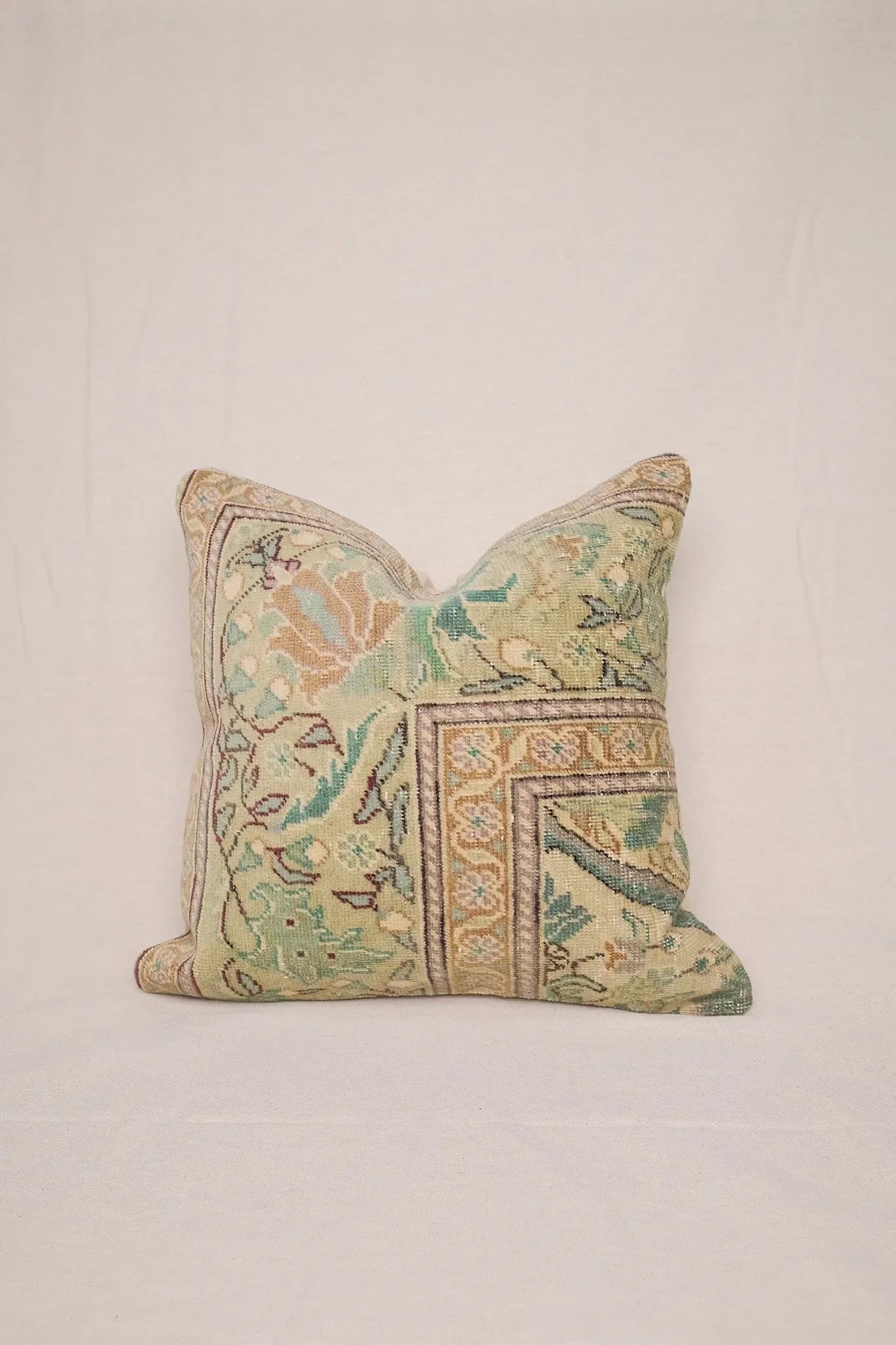 Sage Turkish Vintage Rug Pillow No.2 - The Mayfair Hall