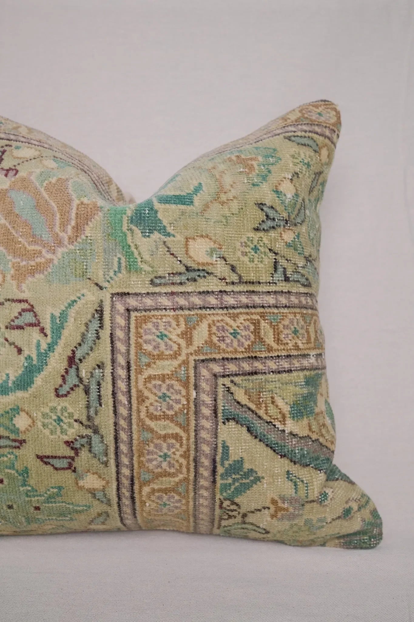 Sage Turkish Vintage Rug Pillow No.2 - The Mayfair Hall
