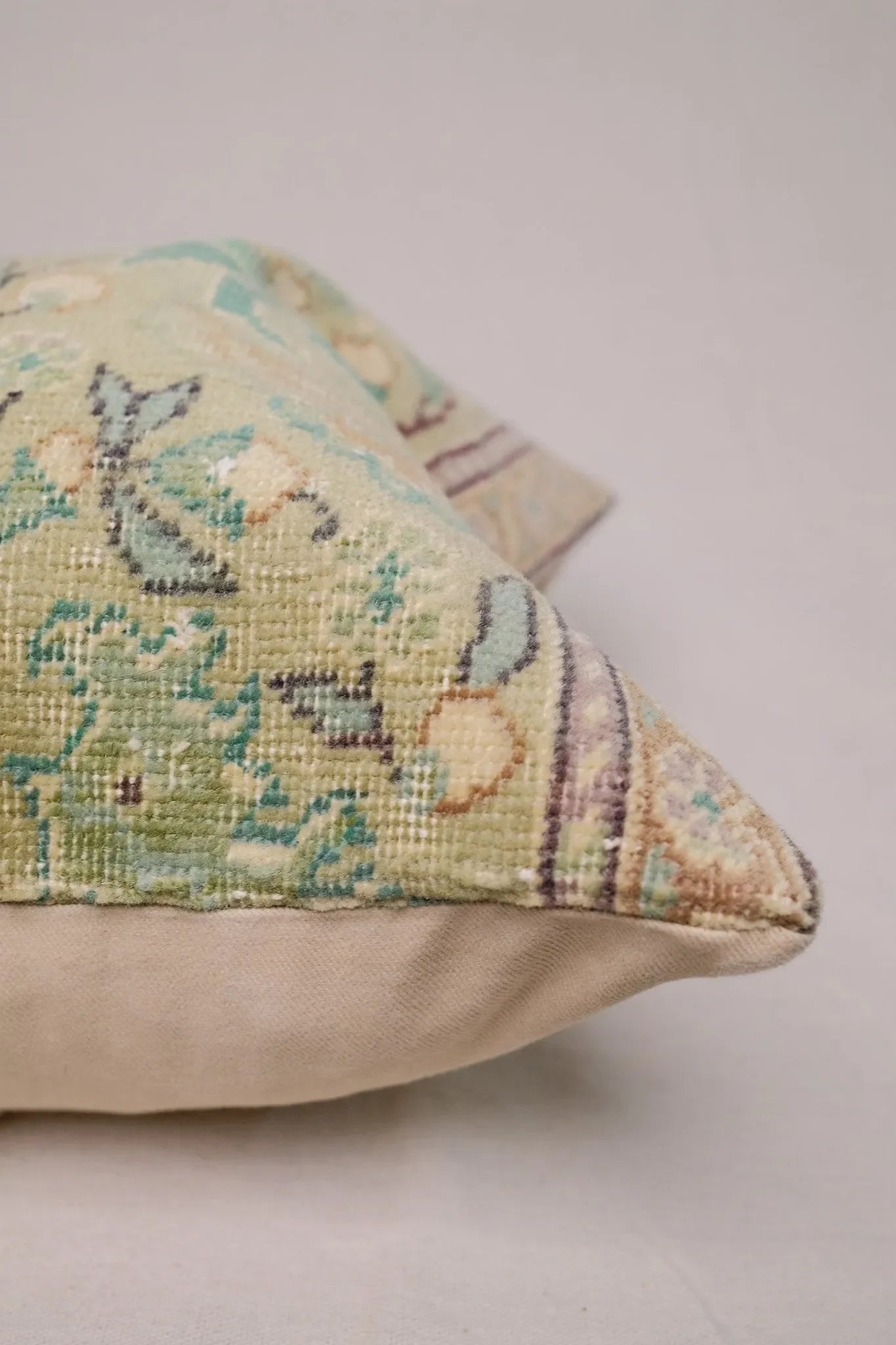 Sage Turkish Vintage Rug Pillow No.2 - The Mayfair Hall