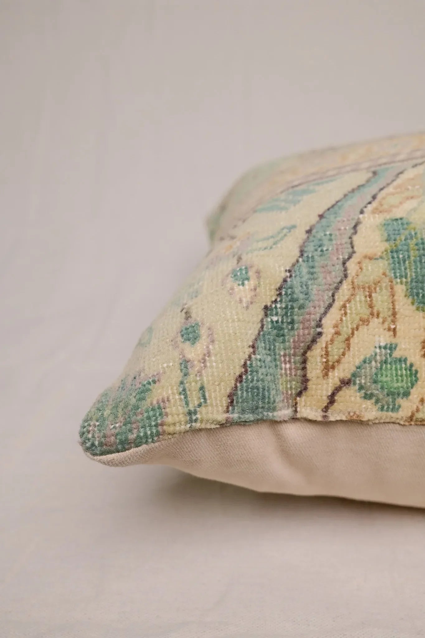 Sage Turkish Vintage Rug Pillow No.2 - The Mayfair Hall