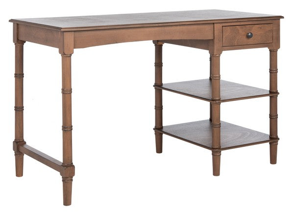 Henric 1 Drawer 2 Shelf Desk in Brown