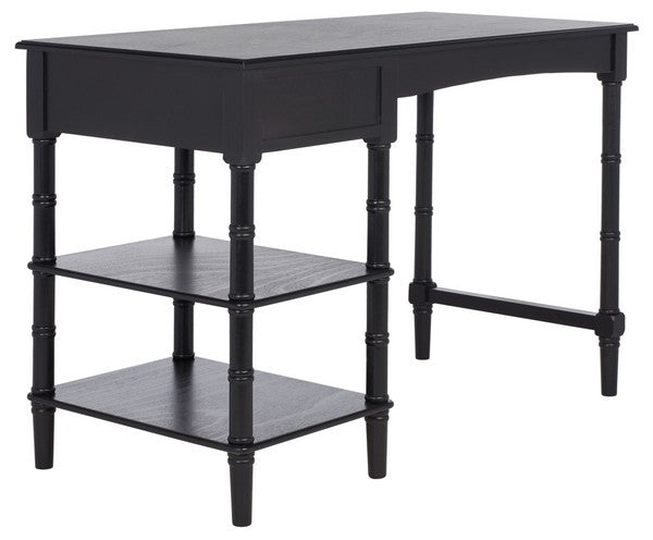 Henric 1 Drawer 2 Shelf Desk in Black