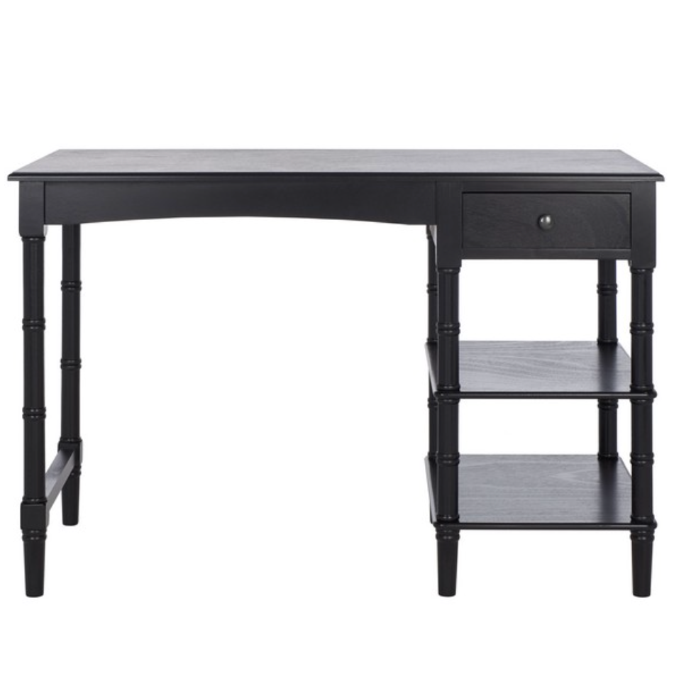 Henric 1 Drawer 2 Shelf Desk in Black