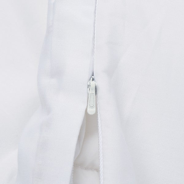 Duvet Cover Set in White with Mist Blue Embroidered Lines (3 Pieces)