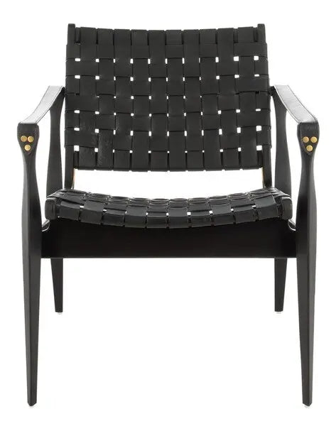 Dilan Black Leather Safari Chair - The Mayfair Hall