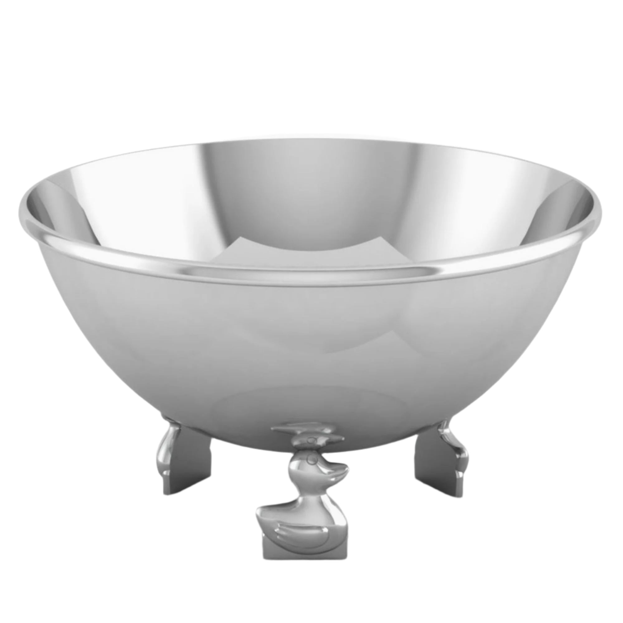 Sterling Silver Duck Baby Feeding Bowl by Krysaliis