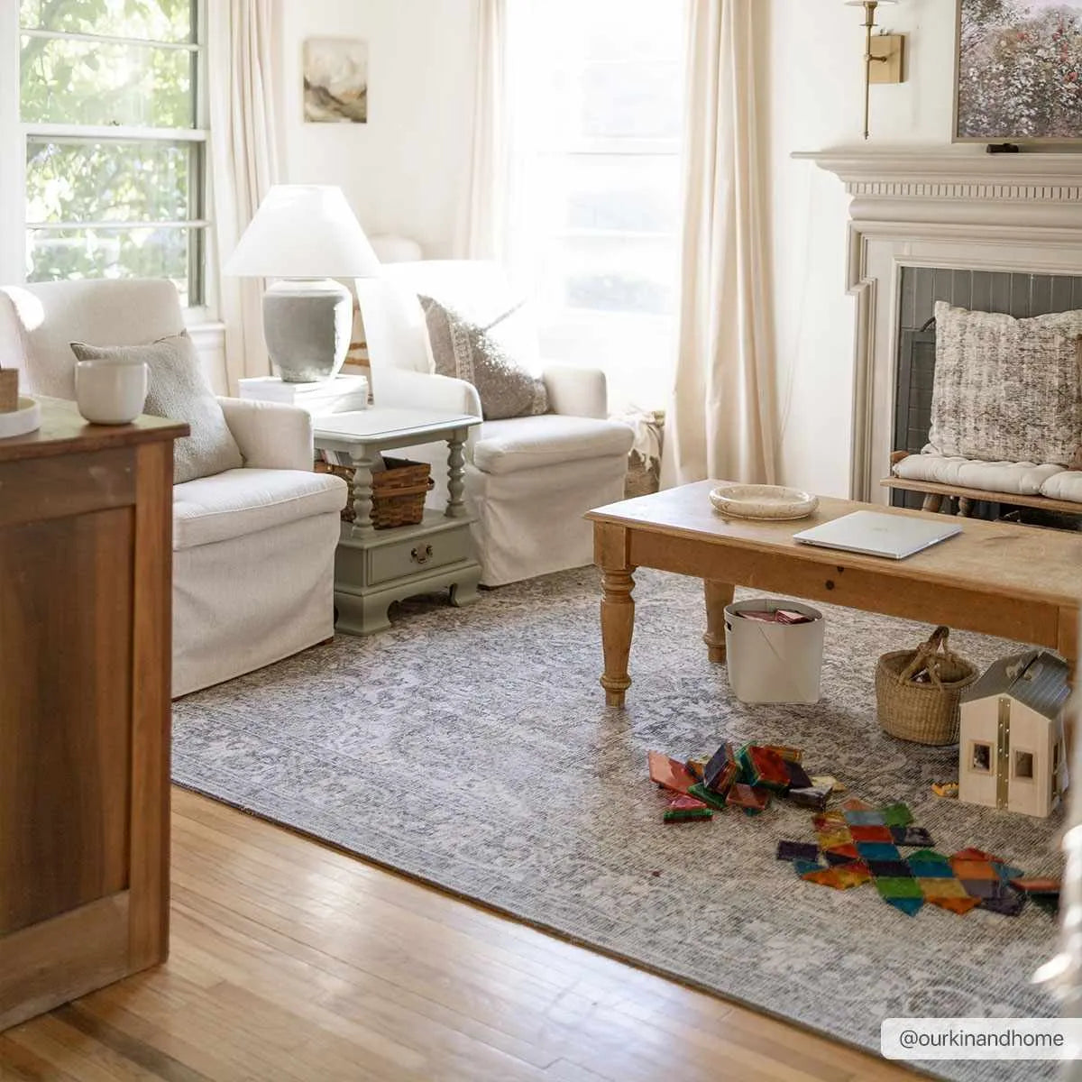 Dusty Sage Washable Persian Rug