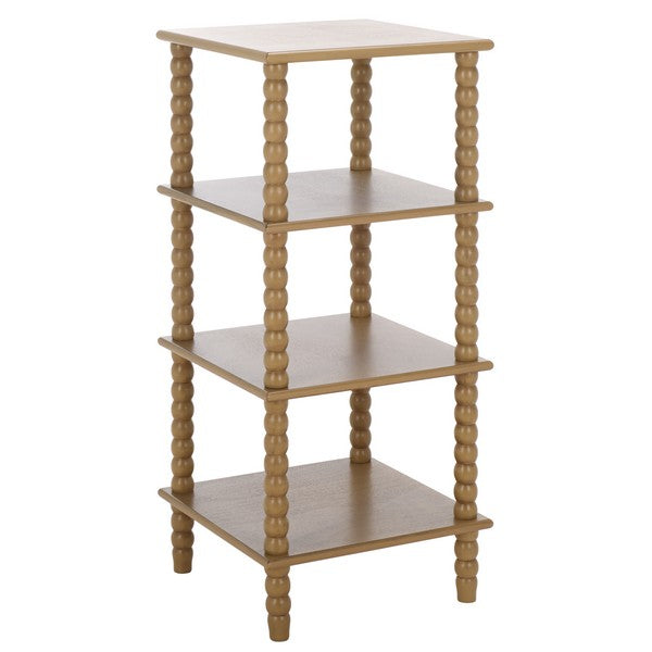 Dilyn 4 Tier Wood Shelving Unit in Desert Brown