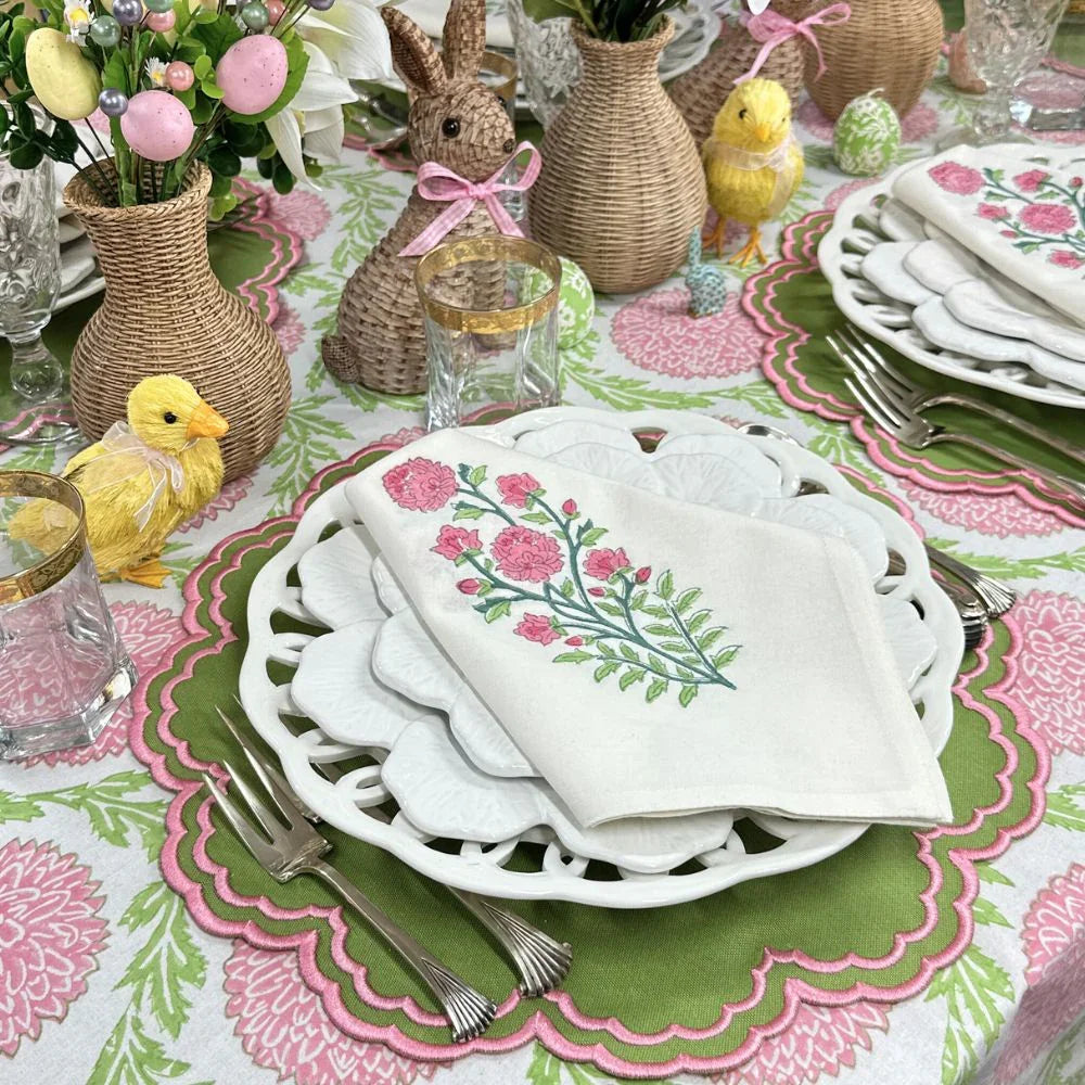 Bettina Placemat - Green & Pink (Set of 4) - The Mayfair Hall